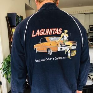 Navy Blue Lagunitas Men's Fleece; Size Large